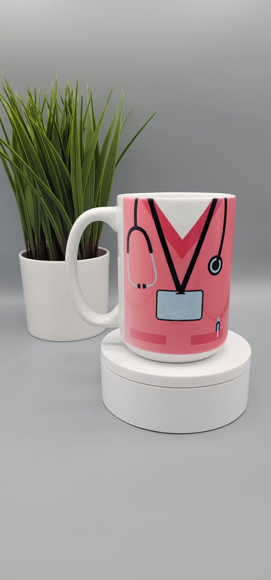 Pink Nurse Nutrition Facts Coffee Mug