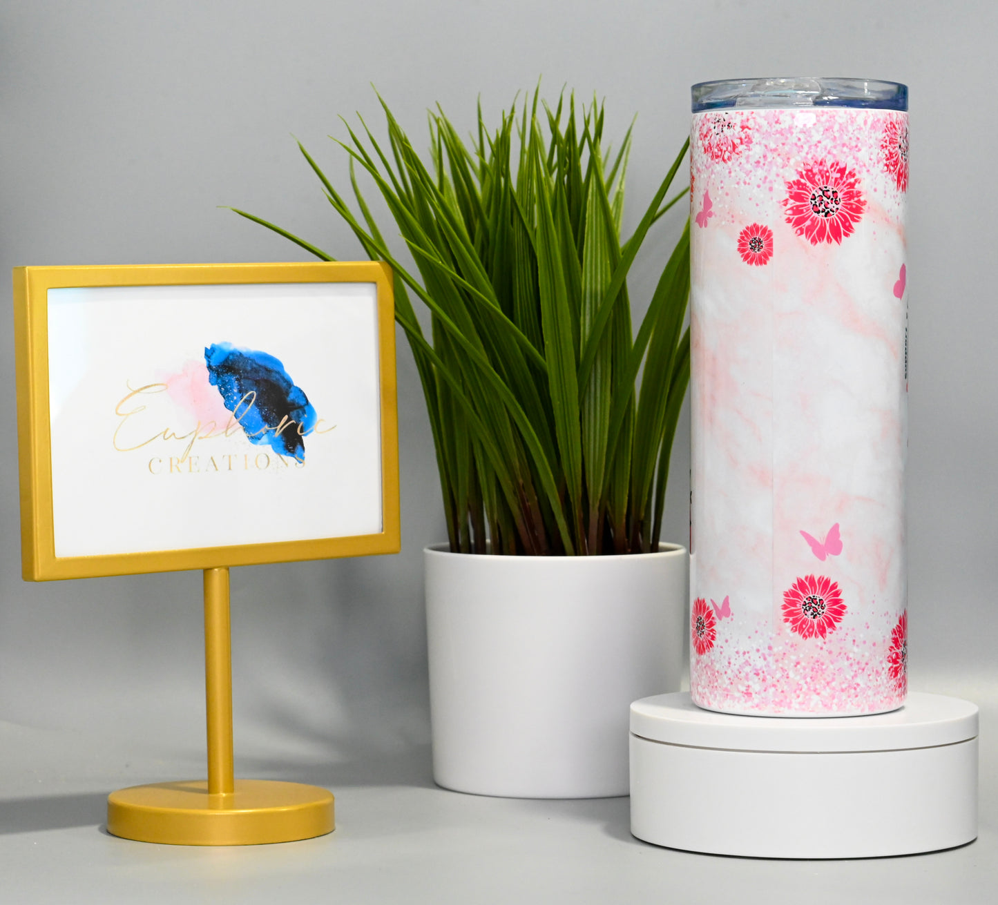 Fight Breast Cancer Heart Tumbler