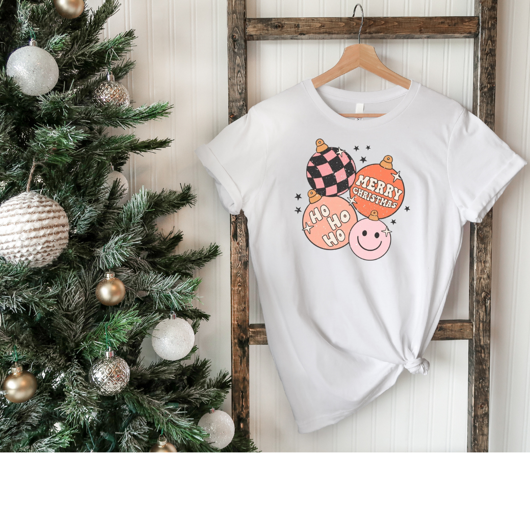 Ho Ho Merry Smiley Face Tee