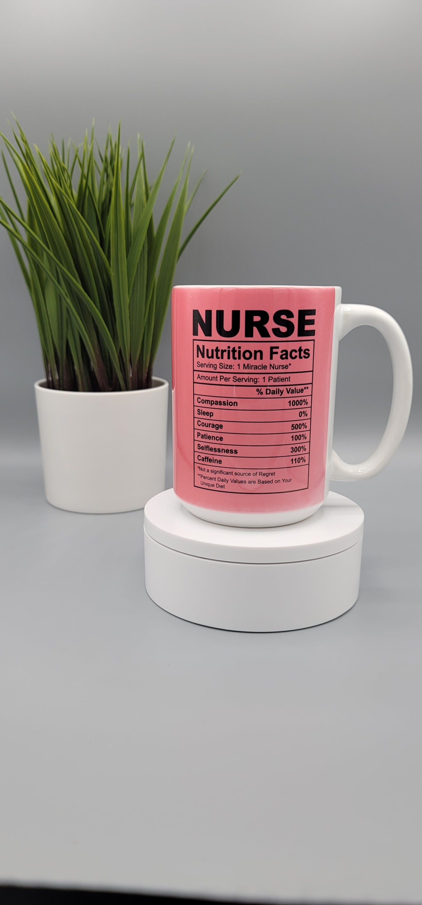 Pink Nurse Nutrition Facts Coffee Mug