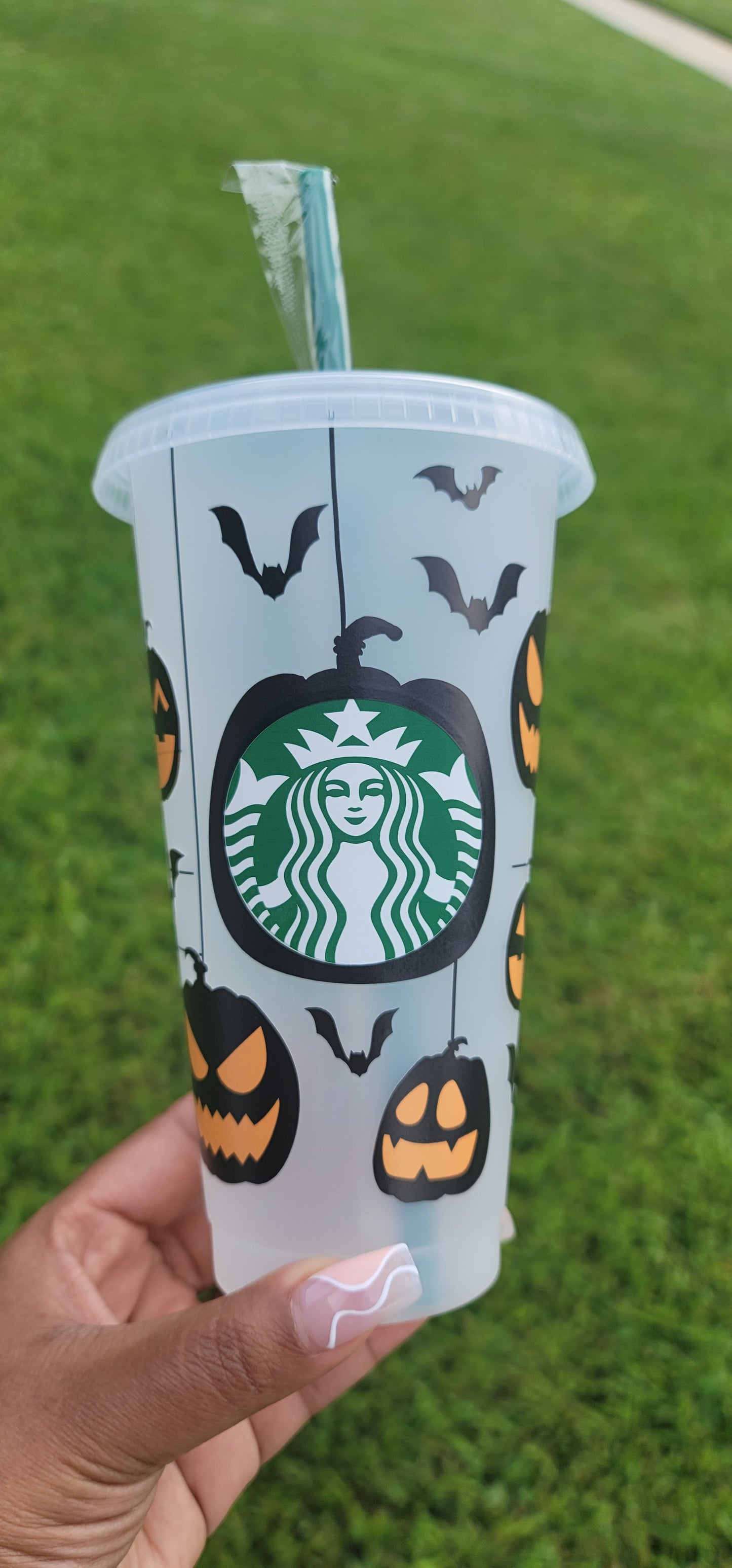 Spooky Pumpkin Starbs Venti Cold Cup (Reusable)