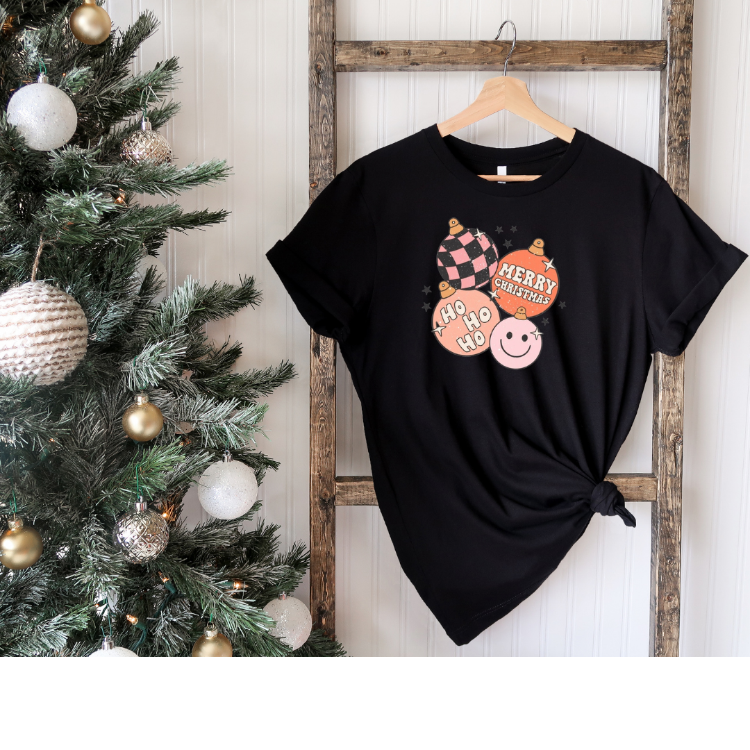 Ho Ho Merry Smiley Face Tee