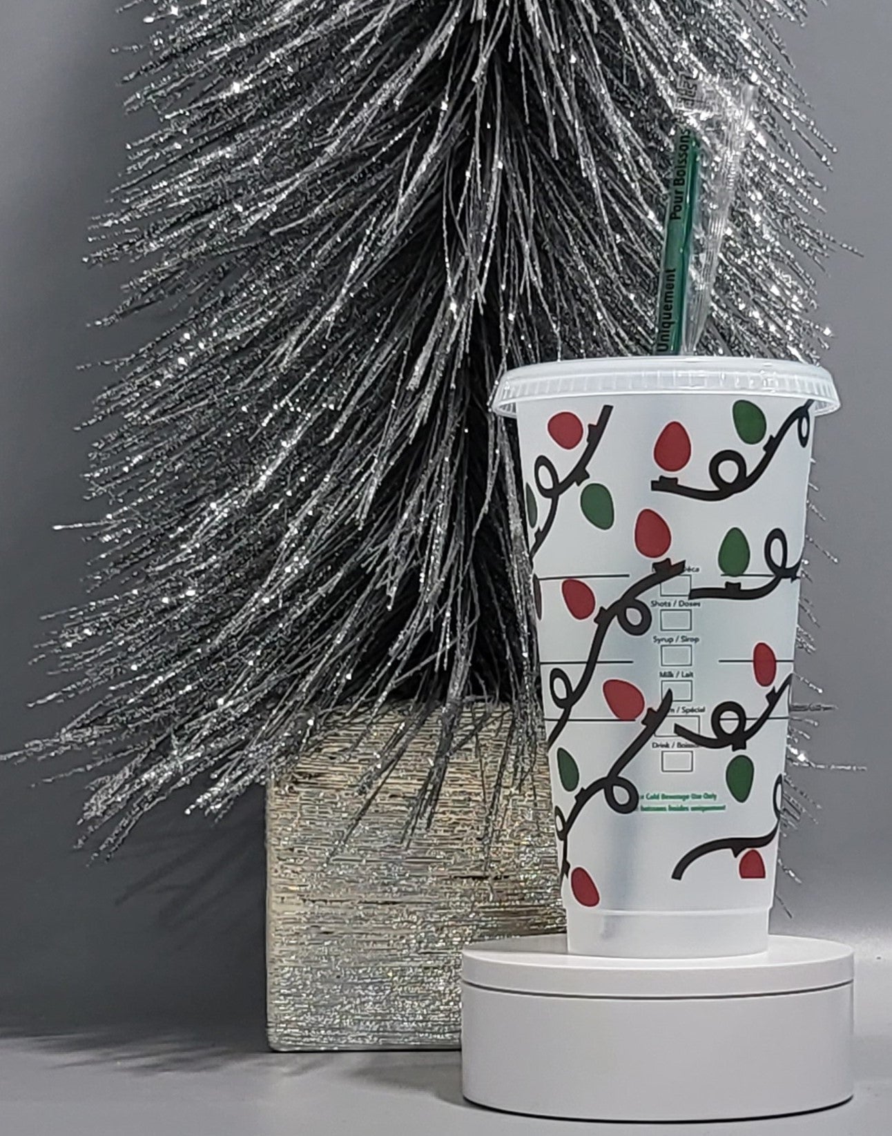 Merry & Bright Christmas Lights Starbs Venti Cold Cup (Reuseable)